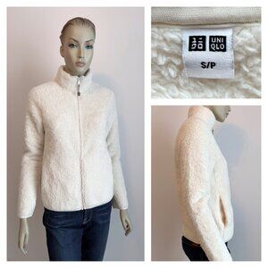 UNIQLO Cream Ivory Polyester jacket sweater - Small
